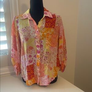 Fate Women's Multicolor Patchwork Blouse